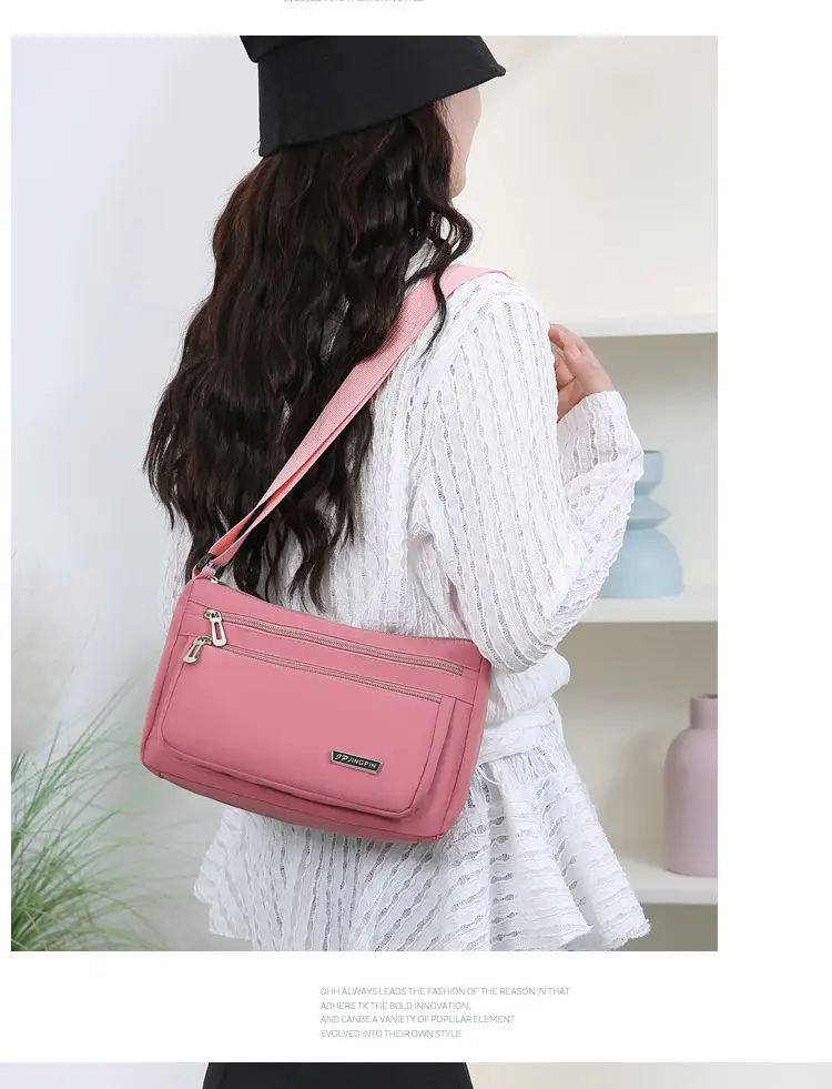 Pink Multi-Compartment Shoulder Bag for Women — feature 33