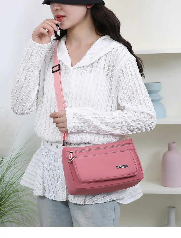 Pink Multi-Compartment Shoulder Bag for Women — feature 34