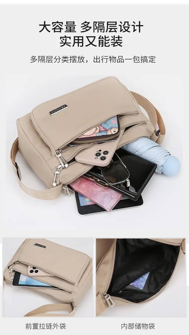 Pink Multi-Compartment Shoulder Bag for Women — feature 8