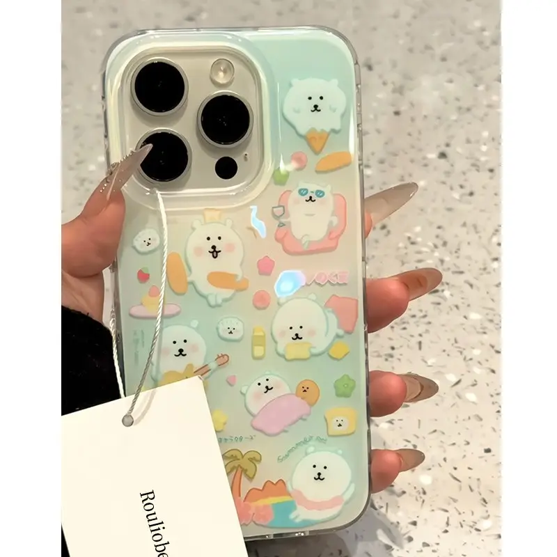 Cute Bear Design iPhone Case with Stand - Image 5