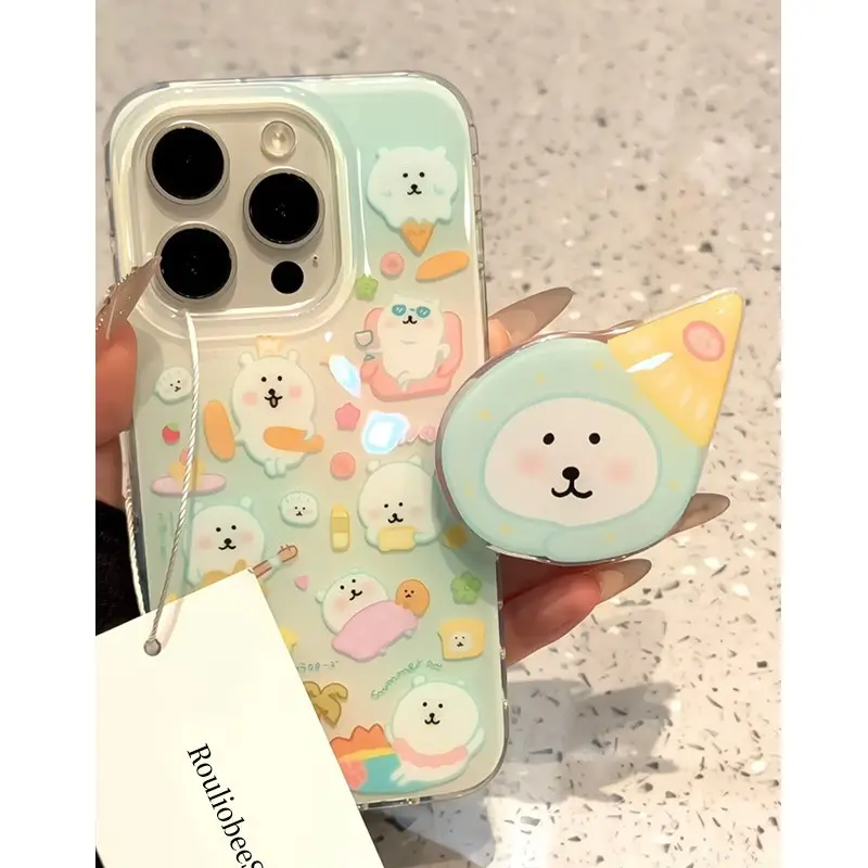 Cute Bear Design iPhone Case with Stand - Image 6