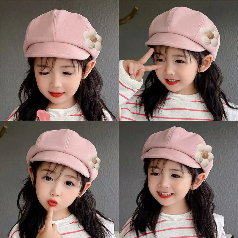 Girls Peaked Cap Winter Warm Windproof Kids
