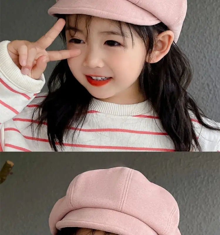 Girls Peaked Cap Winter Warm Windproof Kids — feature 25