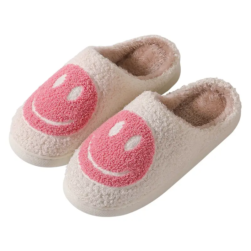 Winter Cute Cartoon Smiley Home Cotton Slippers Wholesale Home Furry Slippers Female Couple Warm Slippers Indoor