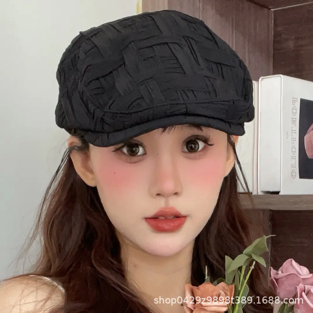 Women's Korean Style Pleated Cap Forward Face Slimmer Duckbill - Image 5