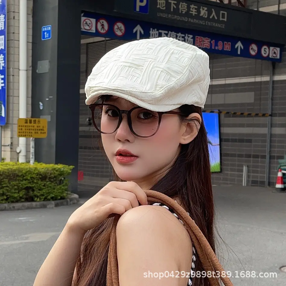 Women's Korean Style Pleated Cap Forward Face Slimmer Duckbill - Image 6