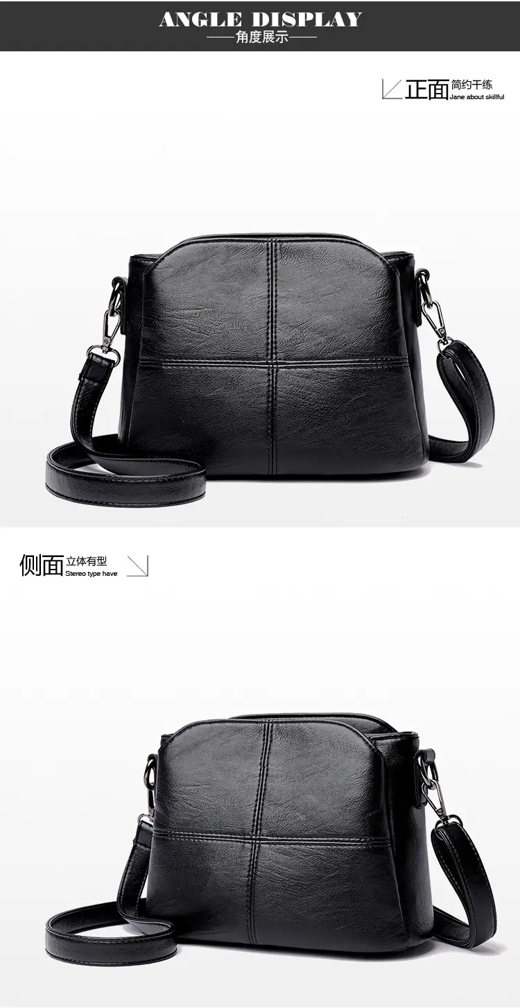 Women Crossbody Bag Purple Leather Large Capacity — feature 17