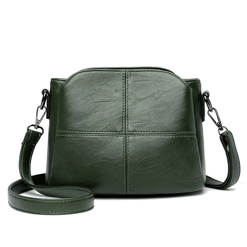 Women Crossbody Bag Purple Leather Large Capacity