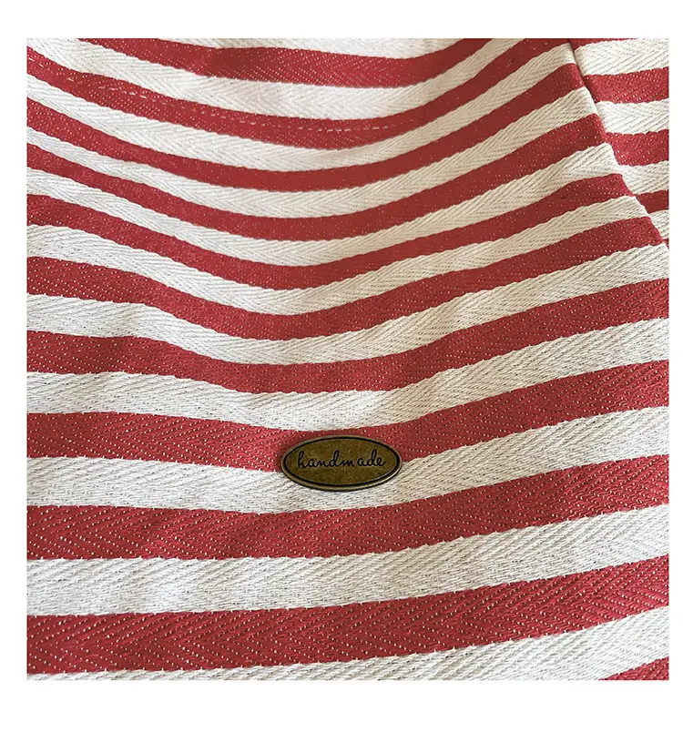 Red Striped Canvas Tote Bag for Women Single Shoulder Large Capacity — feature 44
