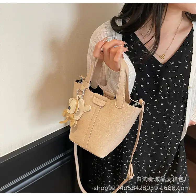 Women's New 2026 Lychee Handbag with Yellow Charm — feature 20
