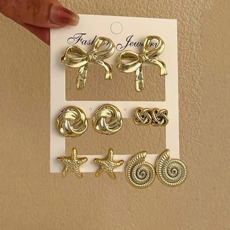 Golden Spiral Nautical Earrings for Women