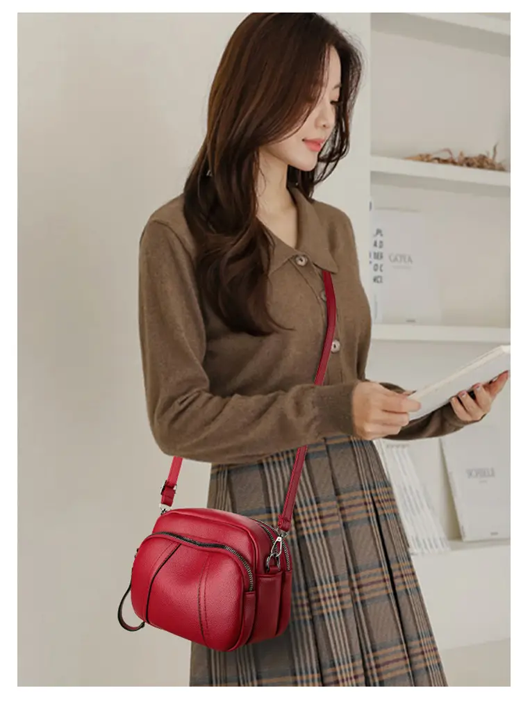 Crossbody Phone Bag for Women with Rivet Zipper & Leather Strap — feature 12