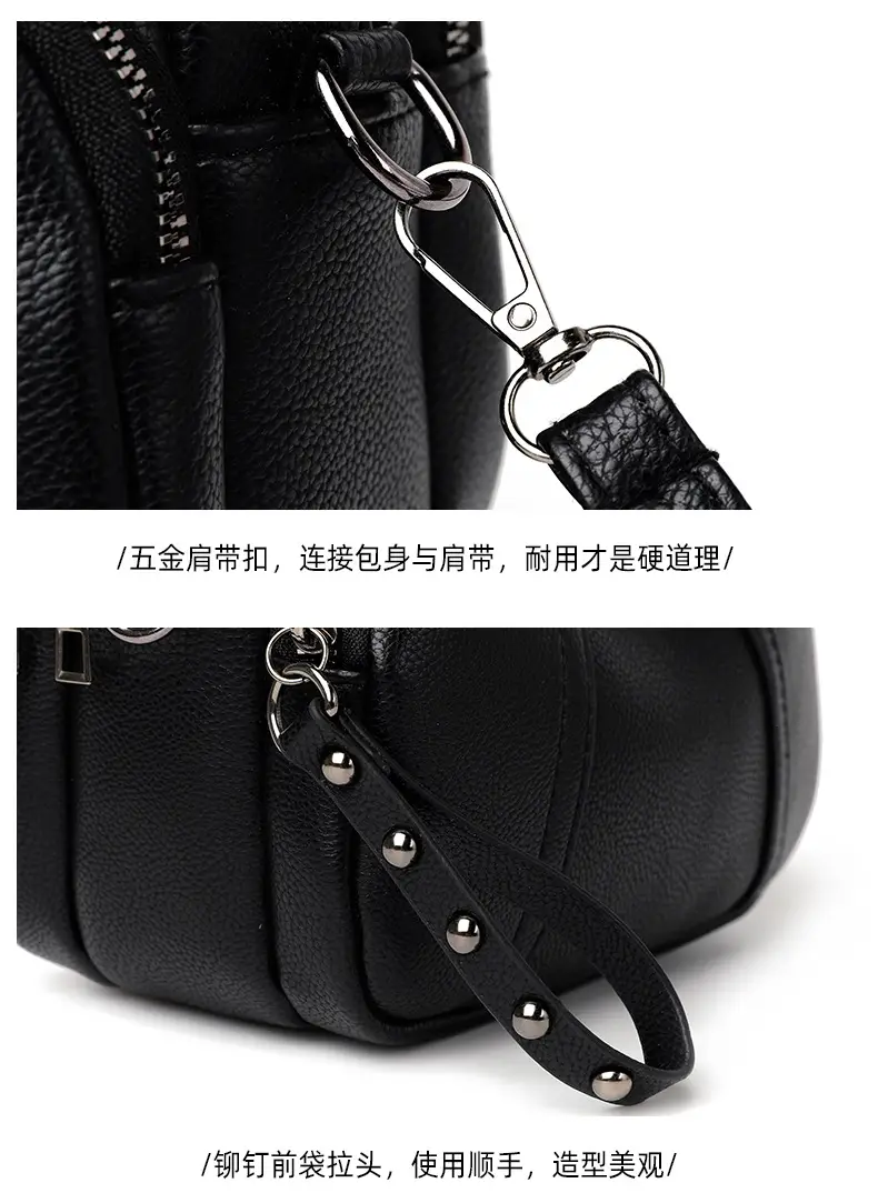 Crossbody Phone Bag for Women with Rivet Zipper & Leather Strap — feature 21