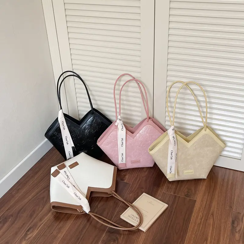 2025 Large Capacity Women's Tote Bag with Leather Trim - Image 8