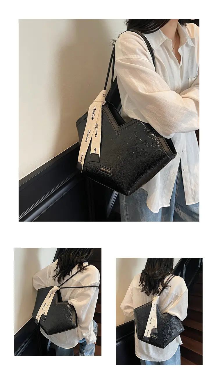 2025 Large Capacity Women's Tote Bag with Leather Trim — feature 11