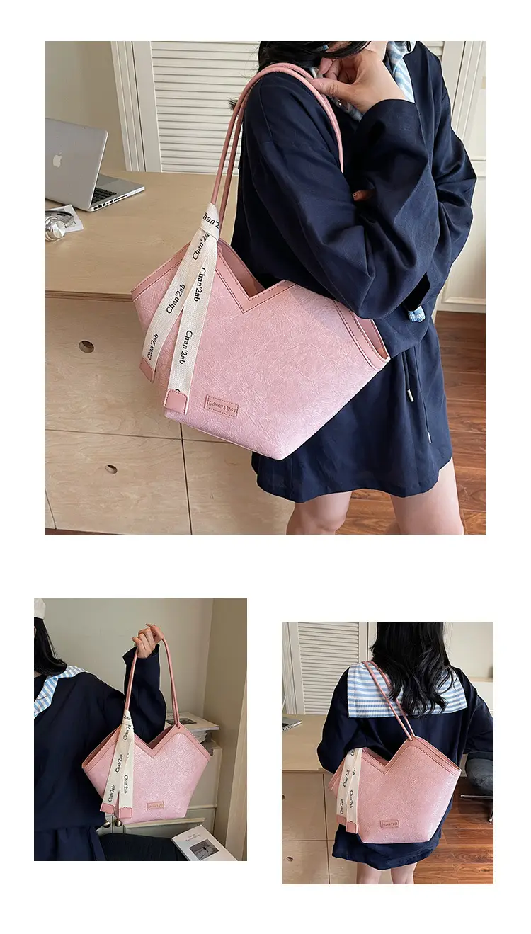 2025 Large Capacity Women's Tote Bag with Leather Trim — feature 13