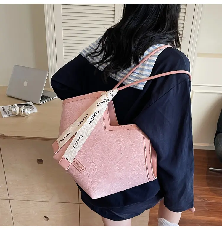 2025 Large Capacity Women's Tote Bag with Leather Trim — feature 19