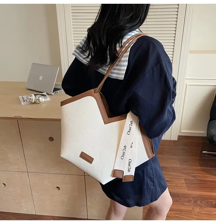 2025 Large Capacity Women's Tote Bag with Leather Trim — feature 23