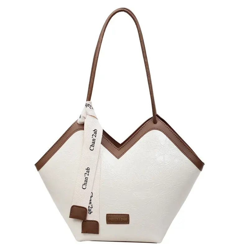 2025 Large Capacity Women's Tote Bag with Leather Trim - Image 2