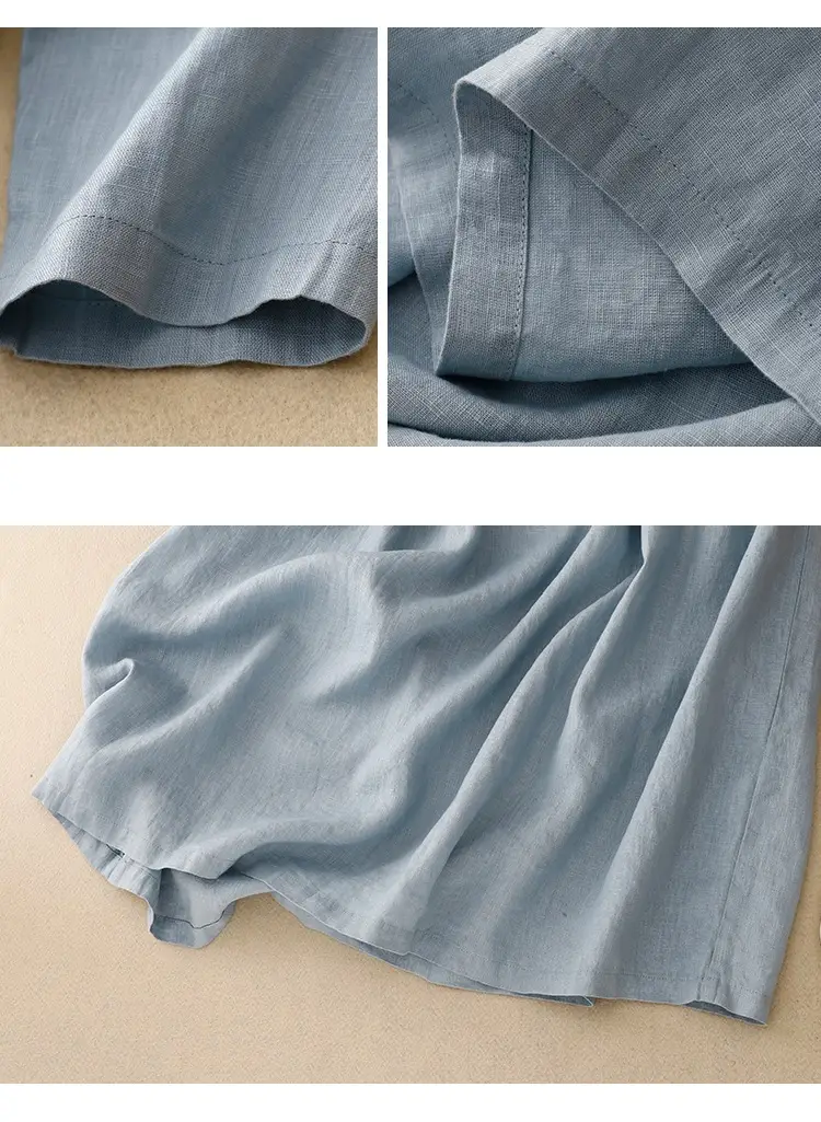 2026 Summer Cotton-Linen Belted Flared Dress — feature 10