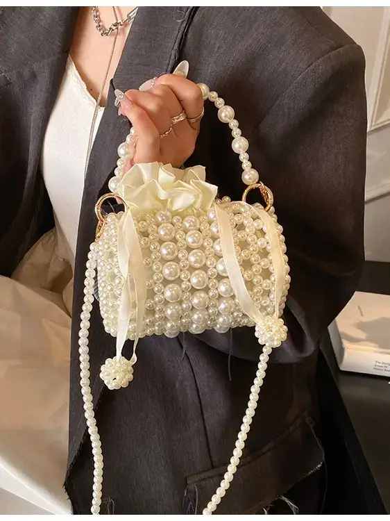 Pearl Woven Princess Handbag for Girls 2025 - Image 2