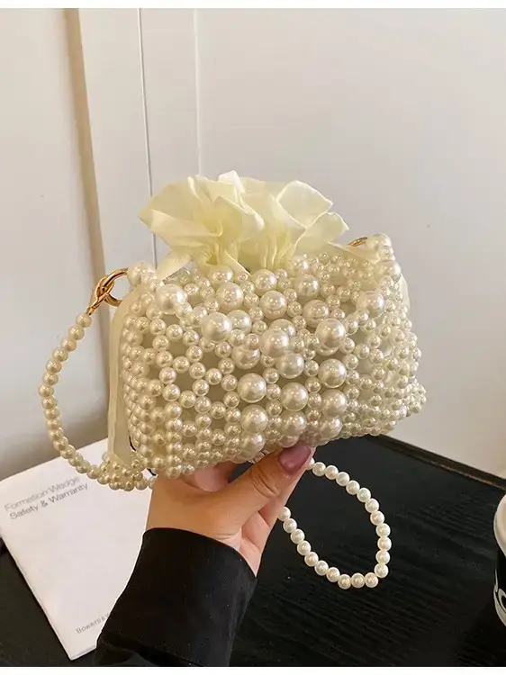 Pearl Woven Princess Handbag for Girls 2025 - Image 3