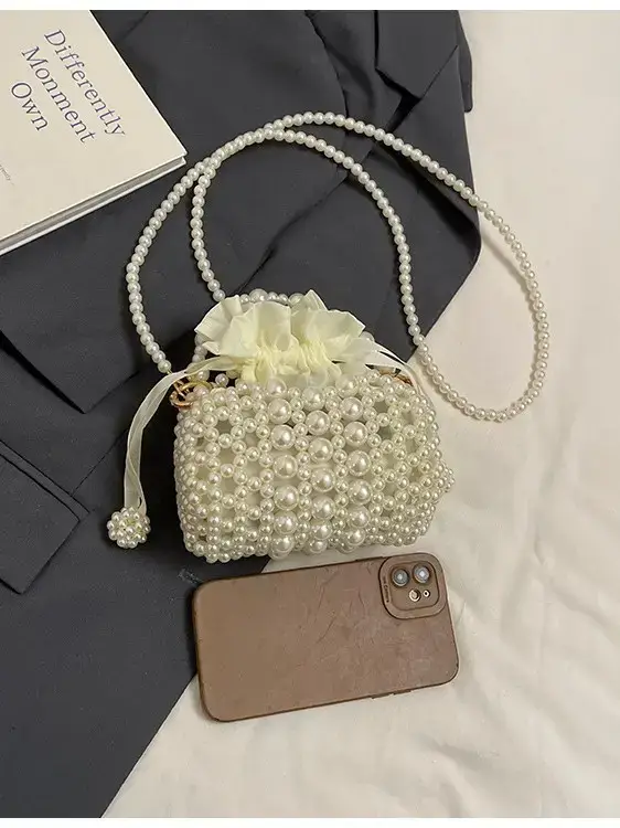 Pearl Woven Princess Handbag for Girls 2025 - Image 4