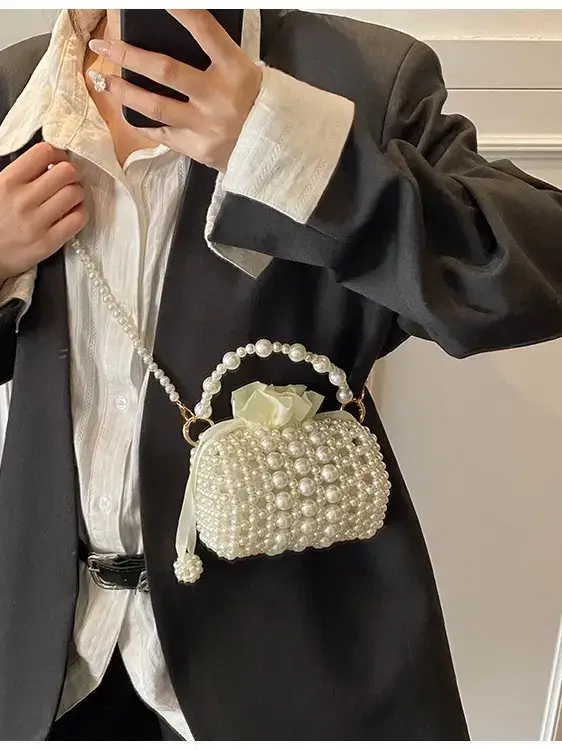 Pearl Woven Princess Handbag for Girls 2025 - Image 5