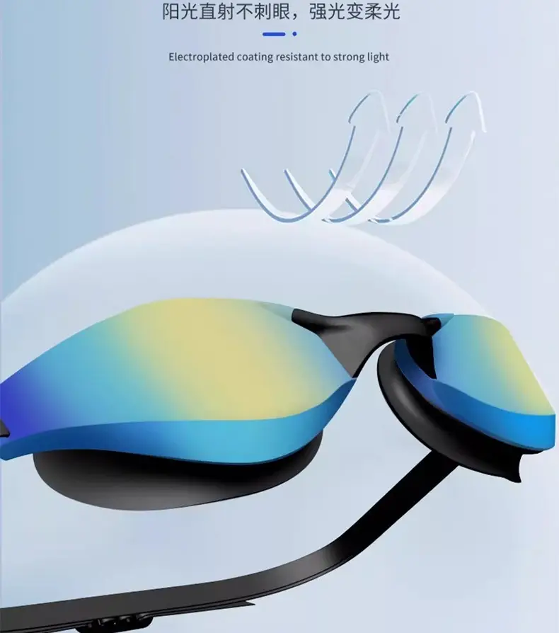 Cross-Border Swimming Goggles Waterproof and Anti-Fog High-Definition Adult Unisex Electroplated Swimming Goggles Children's Swimming Goggles Swimming Goggles — feature 16