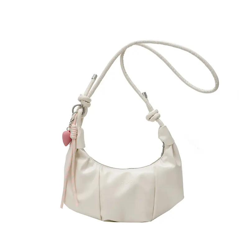 White Croc Handle Lazy Style Spiced Dumpling Bag - Image 9