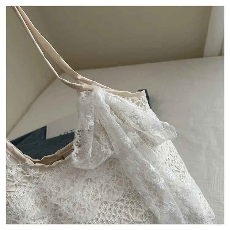 Women Lace Shoulder Bag Cream Large Capacity Summer Fashion — feature 10