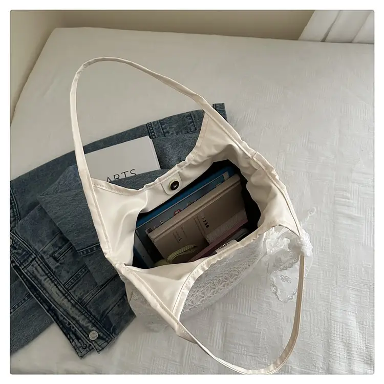 Women Lace Shoulder Bag Cream Large Capacity Summer Fashion — feature 12