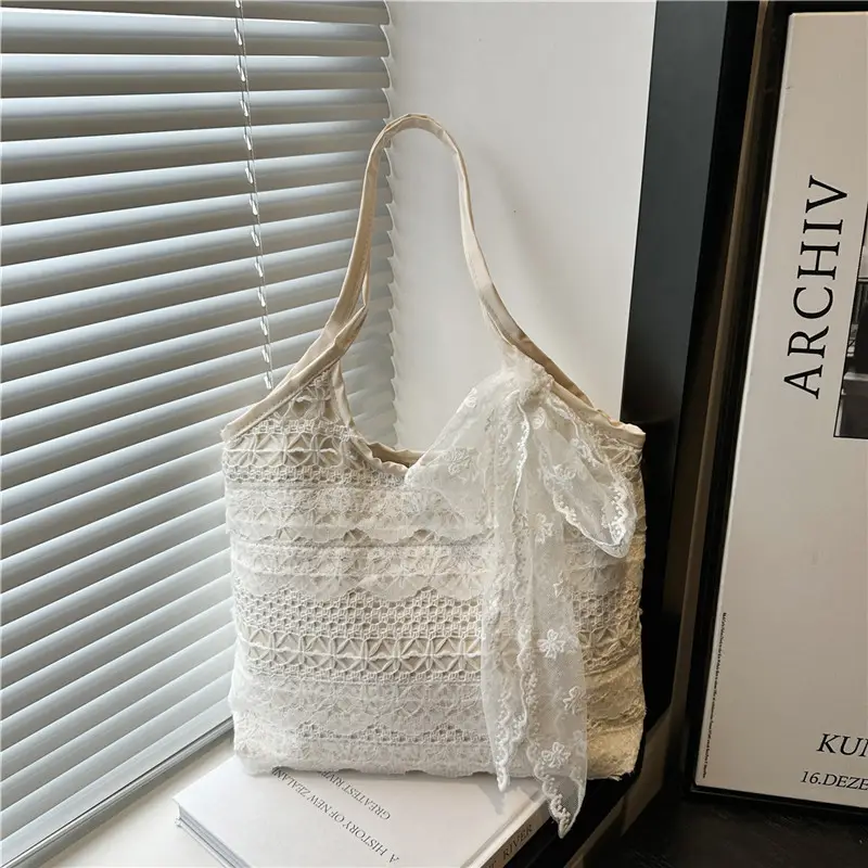 Women Lace Shoulder Bag Cream Large Capacity Summer Fashion — feature 15