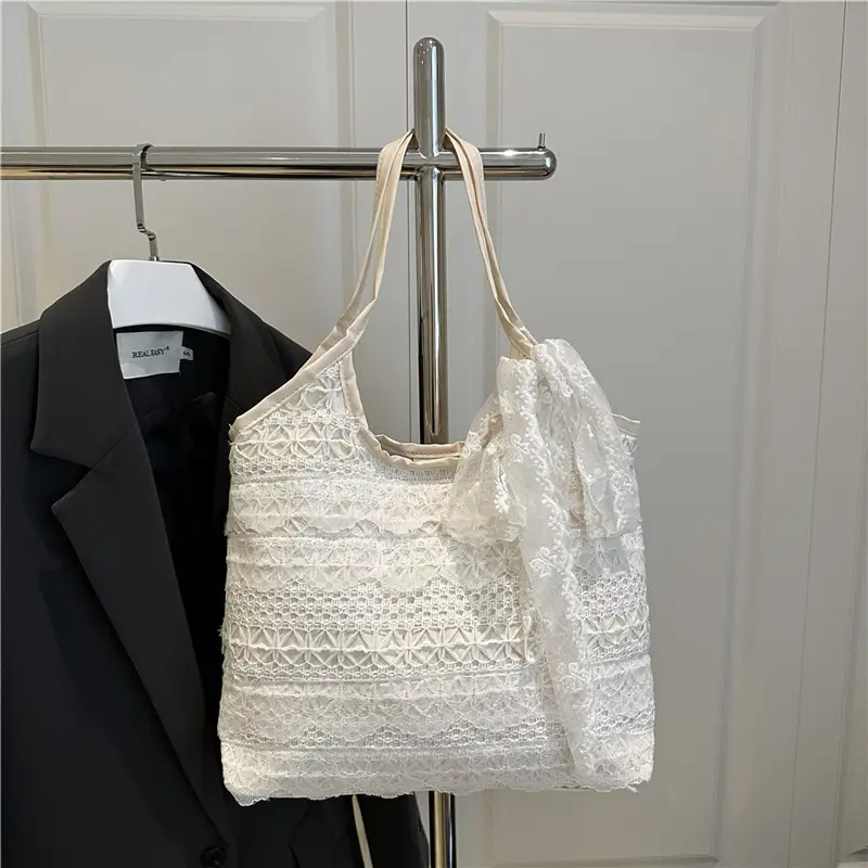 Women Lace Shoulder Bag Cream Large Capacity Summer Fashion — feature 16