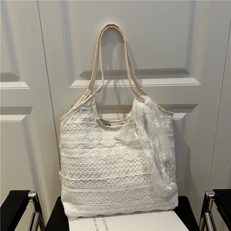 Women Lace Shoulder Bag Cream Large Capacity Summer Fashion — feature 17