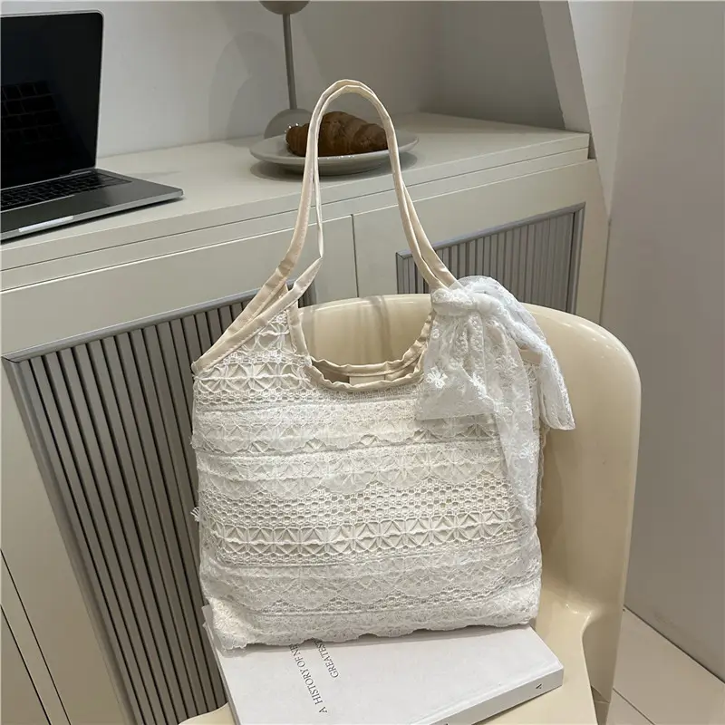 Women Lace Shoulder Bag Cream Large Capacity Summer Fashion — feature 18