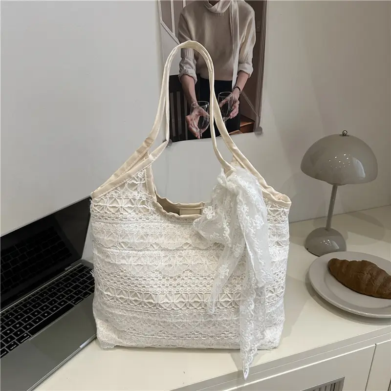Women Lace Shoulder Bag Cream Large Capacity Summer Fashion — feature 19