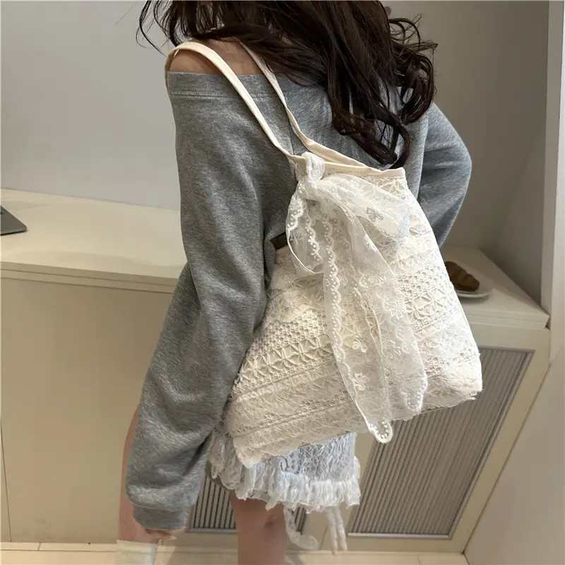 Women Lace Shoulder Bag Cream Large Capacity Summer Fashion — feature 23