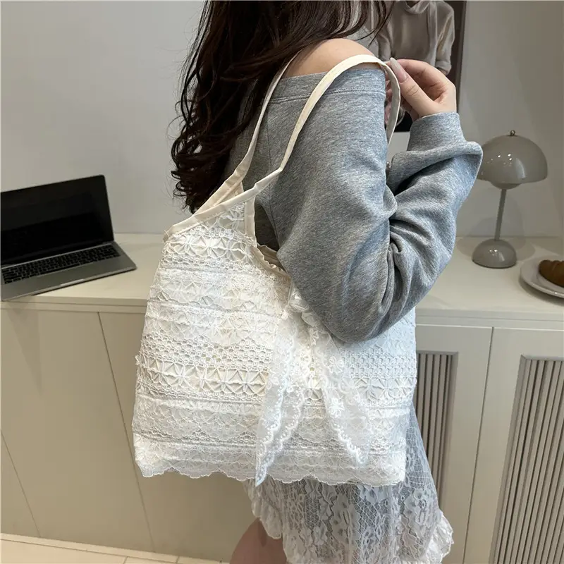 Women Lace Shoulder Bag Cream Large Capacity Summer Fashion — feature 24