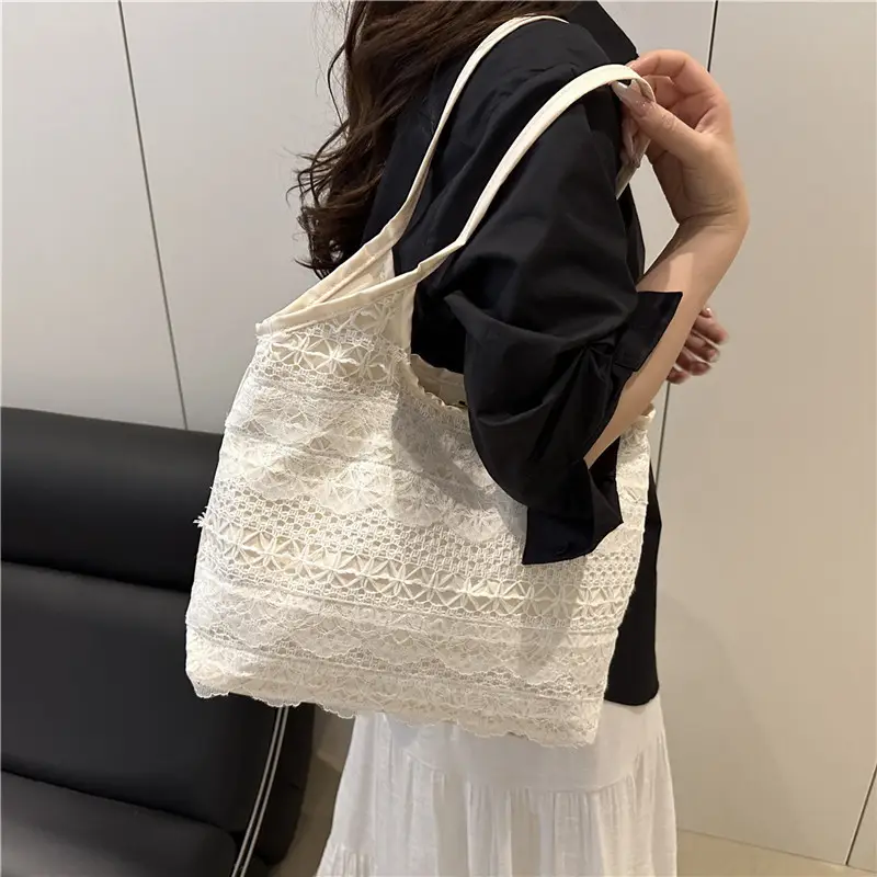 Women Lace Shoulder Bag Cream Large Capacity Summer Fashion — feature 26