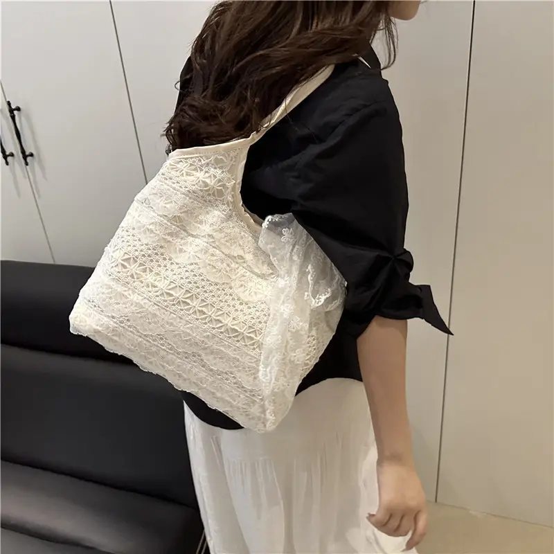 Women Lace Shoulder Bag Cream Large Capacity Summer Fashion — feature 28