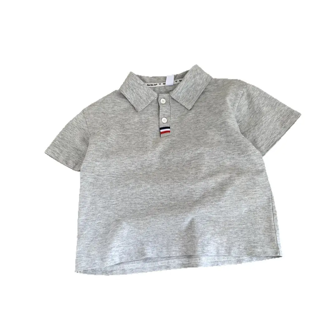 Gray Boys Polo Shirt Short Sleeve 2025 New Style - Image 7