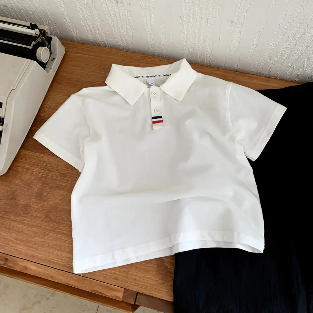 Gray Boys Polo Shirt Short Sleeve 2025 New Style — feature 5