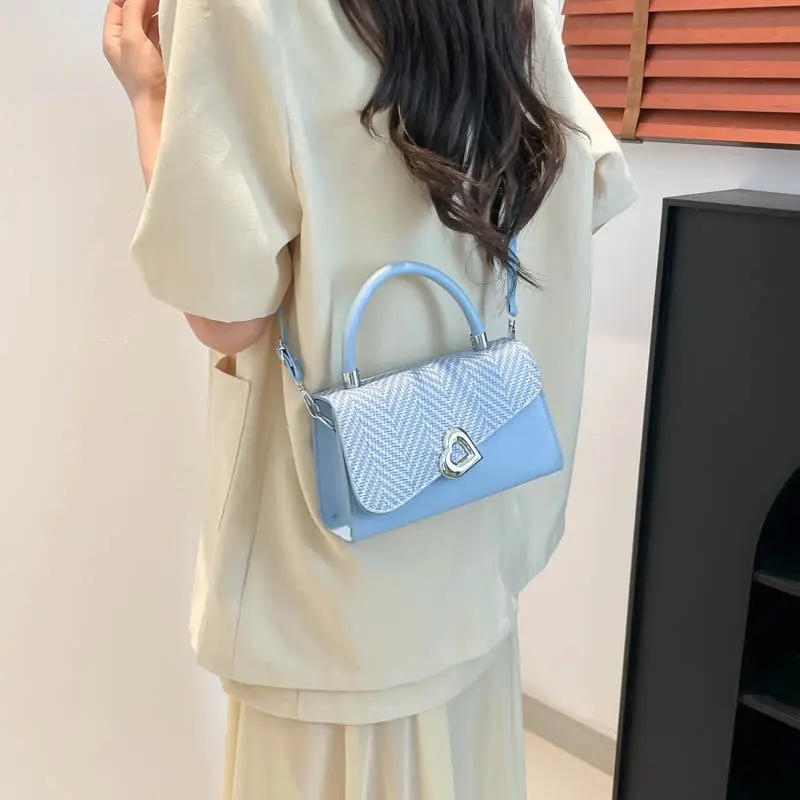 Trendy Beige Patchwork Shoulder Bag with Detachable Strap
