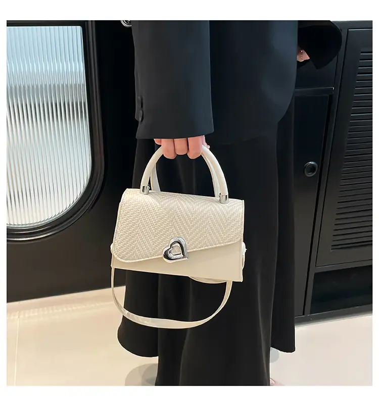 Trendy Beige Patchwork Shoulder Bag with Detachable Strap — feature 17