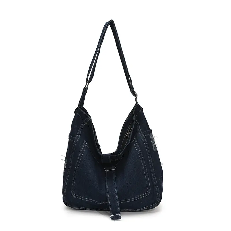 Women Denim Shoulder Bag Large Capacity Korean Style - Image 8