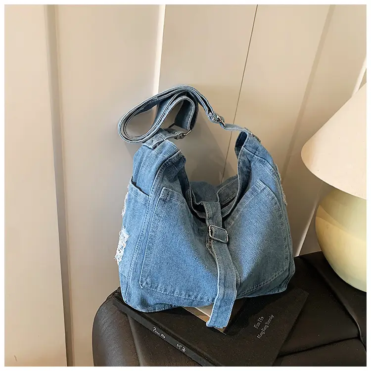 Women Denim Shoulder Bag Large Capacity Korean Style — feature 16