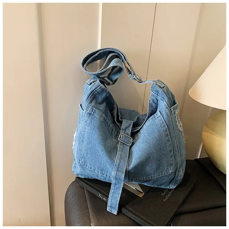 Women Denim Shoulder Bag Large Capacity Korean Style — feature 17