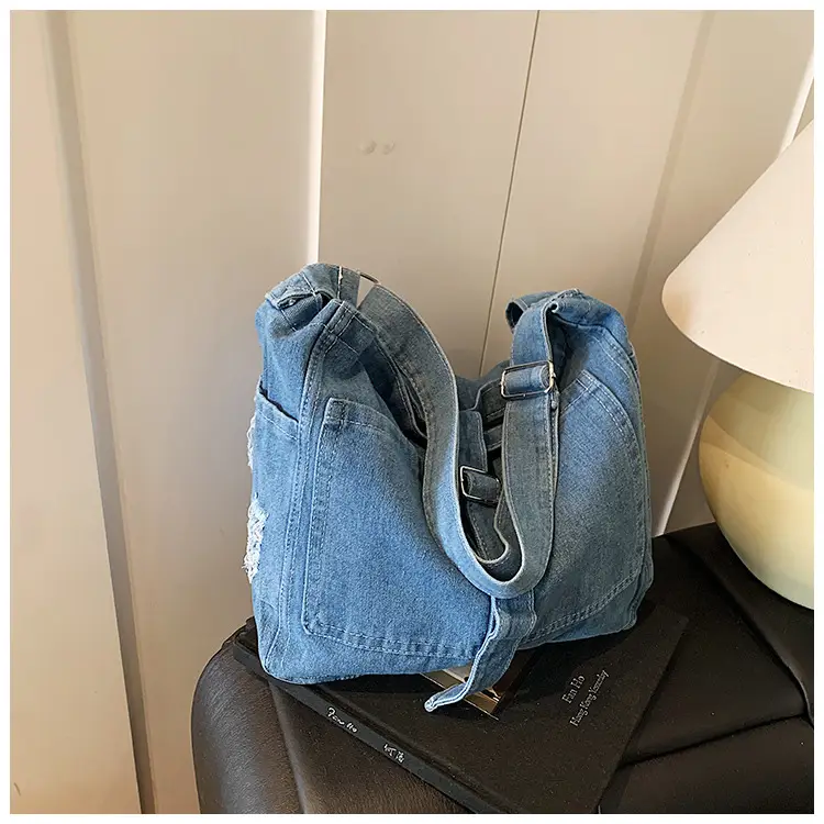 Women Denim Shoulder Bag Large Capacity Korean Style — feature 18