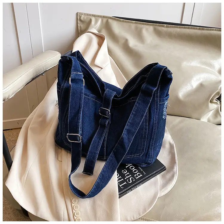 Women Denim Shoulder Bag Large Capacity Korean Style — feature 19